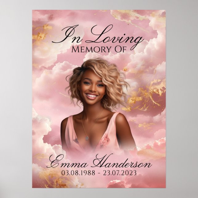 Välkomstsignatur för himmelsk Rosa-moln Poster (Framsidan)