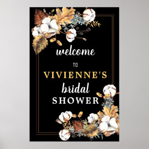 Välkomstsignatur för höstvit Blommigt Möhippa Poster
