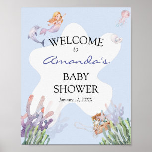 Välkomstsignatur för Illustrerad Sjöjungfru Poster