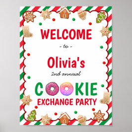 Välkomstsignatur för jul-cookie Exchange Poster