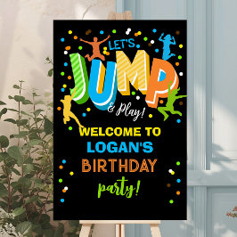Välkomstsignatur för jump-grampolin poster