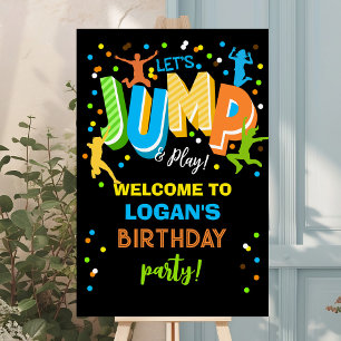 Välkomstsignatur för jump-grampolin poster