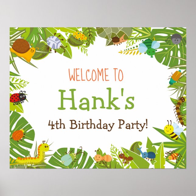 Välkomstsignatur för Kryp Insekt Poster (Framsidan)