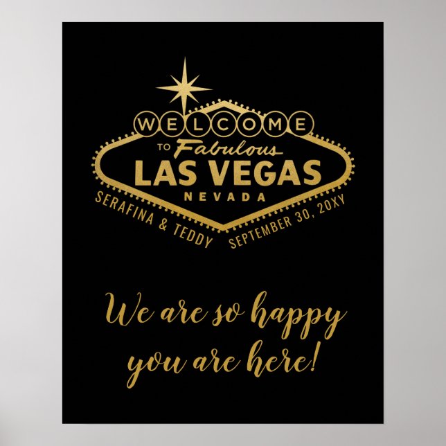 Välkomstsignatur för Las Vegas Bröllop Personlig Poster (Framsidan)