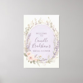 Välkomstsignatur för Lavender och Blommigt Canvastryck