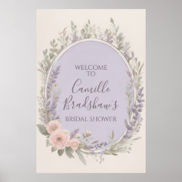 Välkomstsignatur för Lavender och  Blommigt Poster