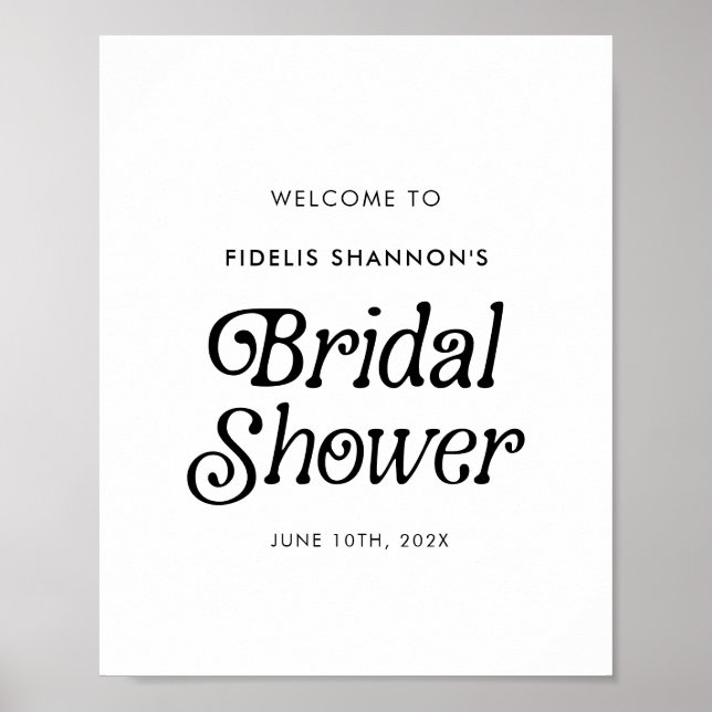 Välkomstsignatur för minimal Möhippa för retro Poster (Framsidan)