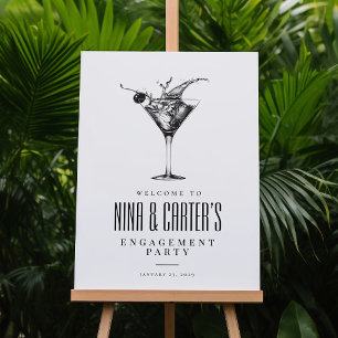 Välkomstsignatur för Modern Cocktails Förlovningsf Poster