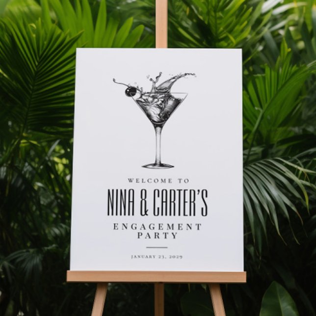 Välkomstsignatur för Modern Cocktails Förlovningsf Poster (Skapare uppladdad)