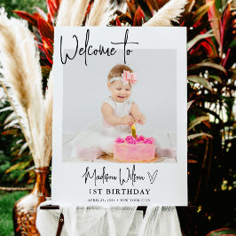 Välkomstsignatur för Modern Photo Birthday Poster