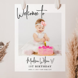 Välkomstsignatur för Modern Photo Birthday Poster