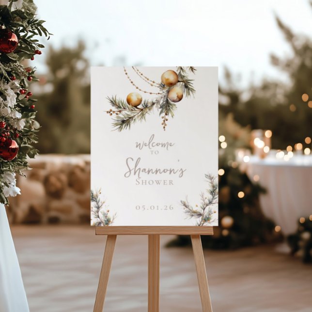 Välkomstsignatur för möhippa | Holly & Ornaments Poster (Skapare uppladdad)