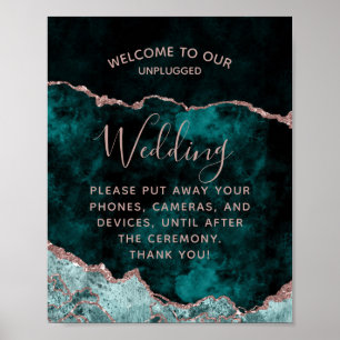 Välkomstsignatur för Peacock Grönt Agate Unplugged Poster