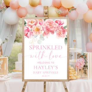Välkomstsignatur för Piper Peony Baby Sprinkle Poster