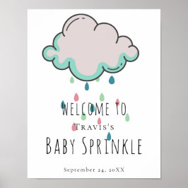 Välkomstsignatur för Rain Cloud Baby Sprinkle Poster
