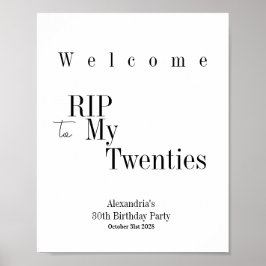 Välkomstsignatur för RIP 20s Minimal typografi Pos Poster