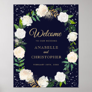 Välkomstsignatur för Romantic Winter Wedding Poster