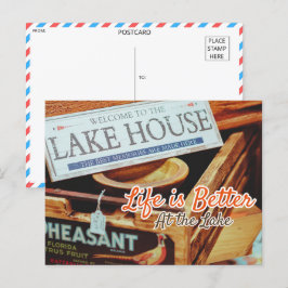 Välkomstsignatur för Rustic Sjö House Vykort