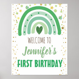 Välkomstsignatur för st patrick's day Rainbow Part Poster