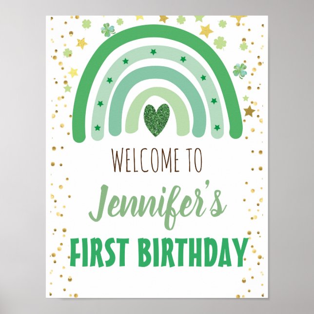 Välkomstsignatur för st patrick's day Rainbow Part Poster (Framsidan)