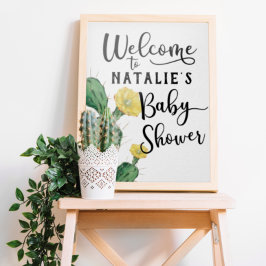 Välkomstsignatur för Succulary Baby Shower Poster