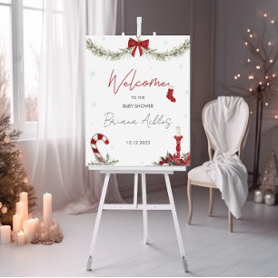 Välkomstsignatur för Vintertomten för babyskor Poster