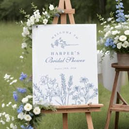 Välkomstsignatur för Wildblomme Periwinkle Möhippa Poster