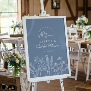 Välkomstsignatur för Wildblomme Periwinkle Möhippa Poster