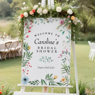 Välkomstsignatur för Wildblommor Shower Poster