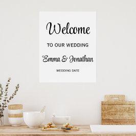 Välkomstsignaturer för bröllopsfest poster