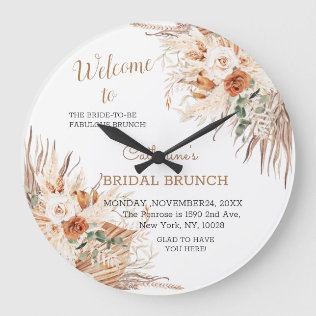 Välkomstsignaturväggslås för Boho-Möhippa Stor Klocka (Framsida)