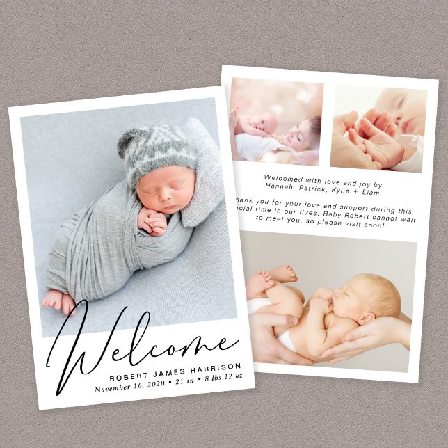 Välkomstskript 4 Fotofödelse Meddelande (Our user-friendly template allows you to create your perfect birth announcement)