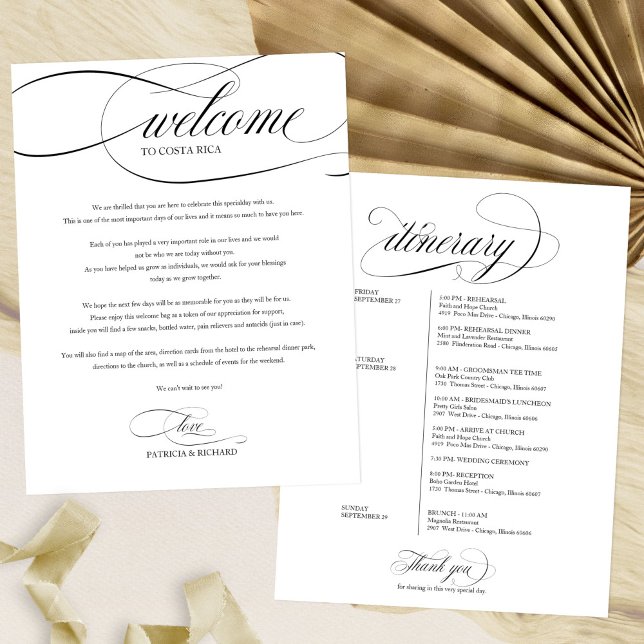 Välkomstskript för Bröllop Helg, latinska svarta s (Skapare uppladdad)