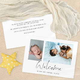 Välkomstskript med minimalistisk 2 foton meddelande