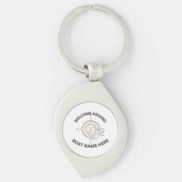 Välkomstskydd i bojor swirl silverfärgad nyckelring