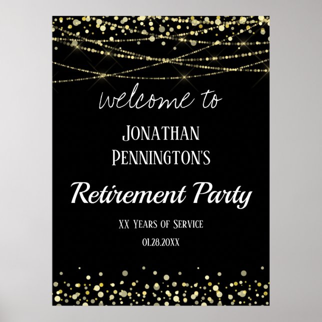 Välkomstskylt Affisch för pensionsfest (Framsidan)