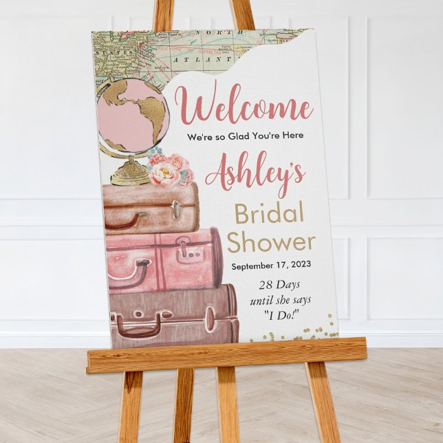 Välkomstskylt Affisch Resekoffert (Skapare uppladdad)