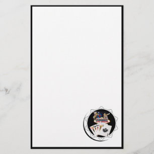 Välkomstskylt Black Poker Chip Brevpapper