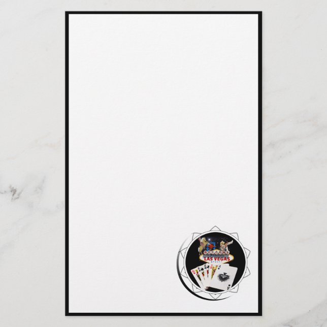 Välkomstskylt Black Poker Chip Brevpapper (Framsida)