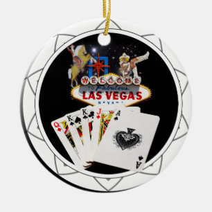 Välkomstskylt Black Poker Chip Julgransprydnad Keramik
