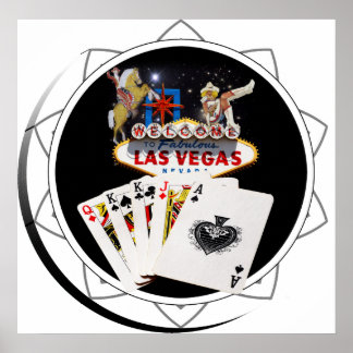 Välkomstskylt Black Poker Chip Poster