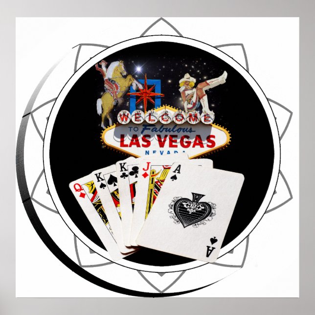 Välkomstskylt Black Poker Chip Poster (Framsidan)