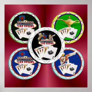 Välkomstskylt Black Poker Chip Poster