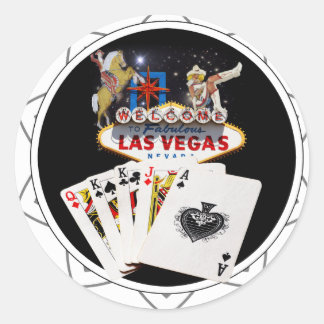 Välkomstskylt Black Poker Chip Runt Klistermärke