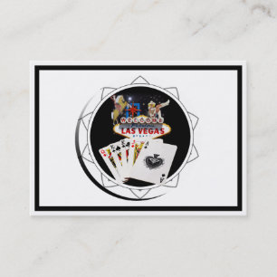 Välkomstskylt Black Poker Chip Visitkort