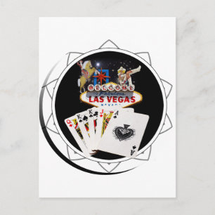Välkomstskylt Black Poker Chip Vykort