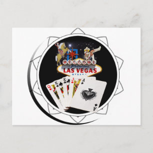 Välkomstskylt Black Poker Chip Vykort