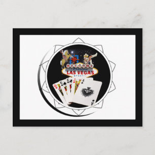 Välkomstskylt Black Poker Chip Vykort