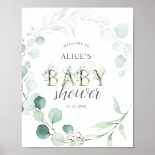 Välkomstskylt Botaniskt jukalyptus Babyskare Poster