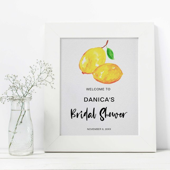 Välkomstskylt Bröllopsfest Lemon Tema Bokstäver Poster (Skapare uppladdad)
